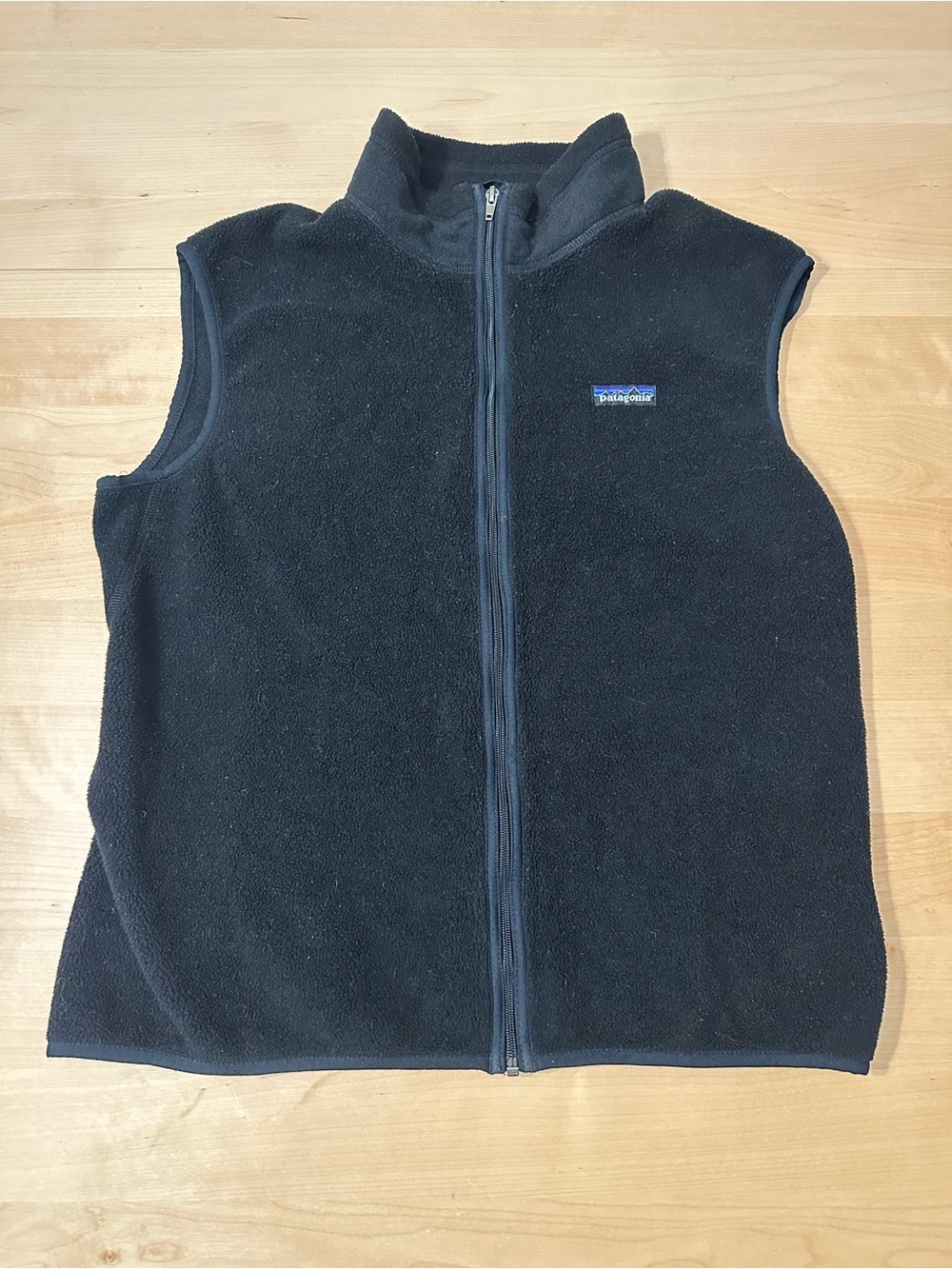 90’s vintage Patagonia Black Fleece Zip Vest made in USA